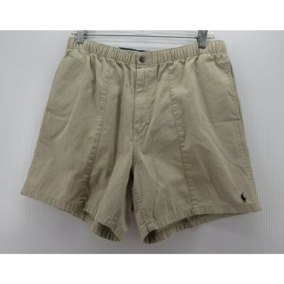 VINTAGE Ralph Lauren Polo Shorts Medium Khaki Chino Y2K Pony Preppy - Picture 1 of 13